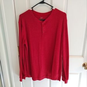 Long sleeve red Henley sz L